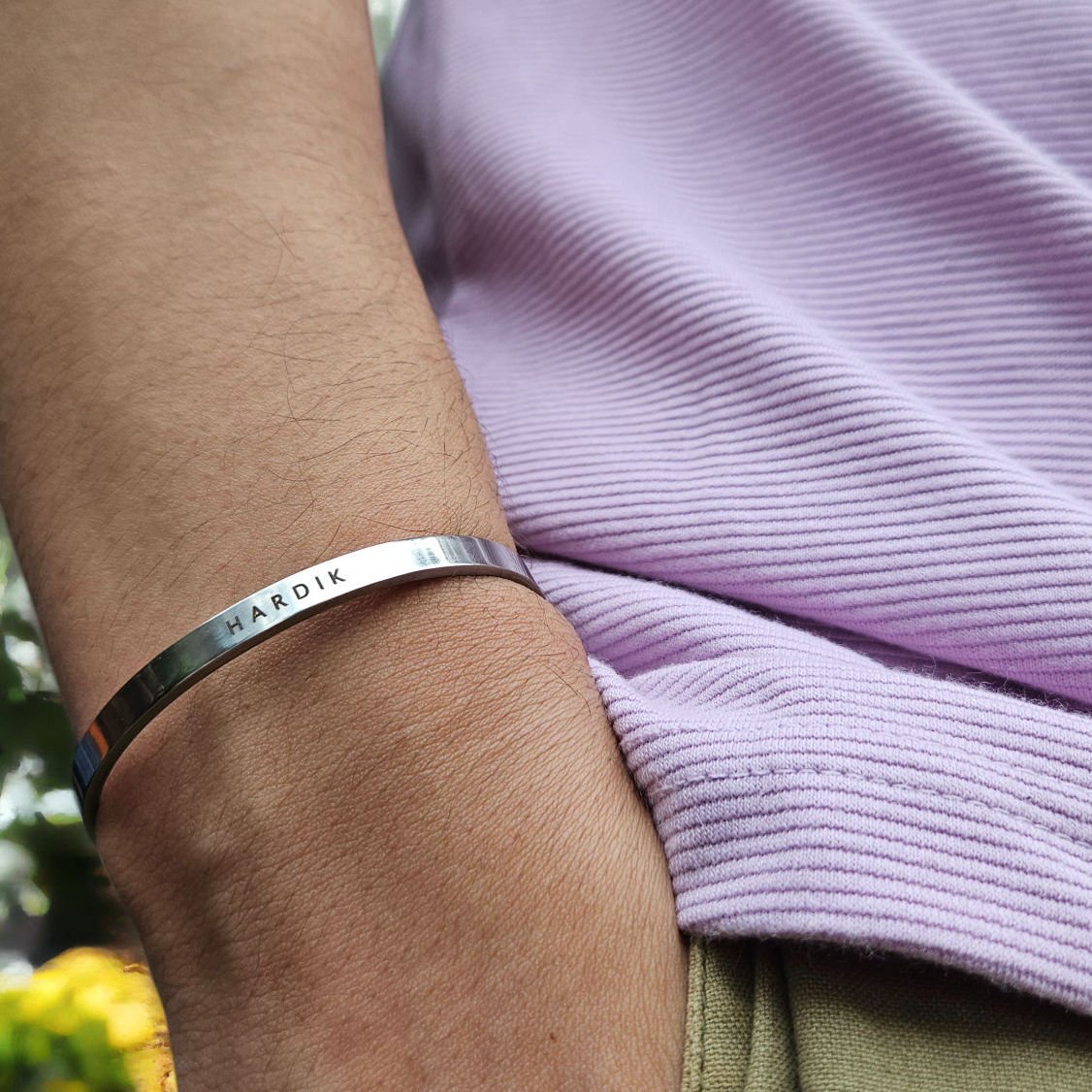 Personalised Men's Bracelet Custom Engraved Gift