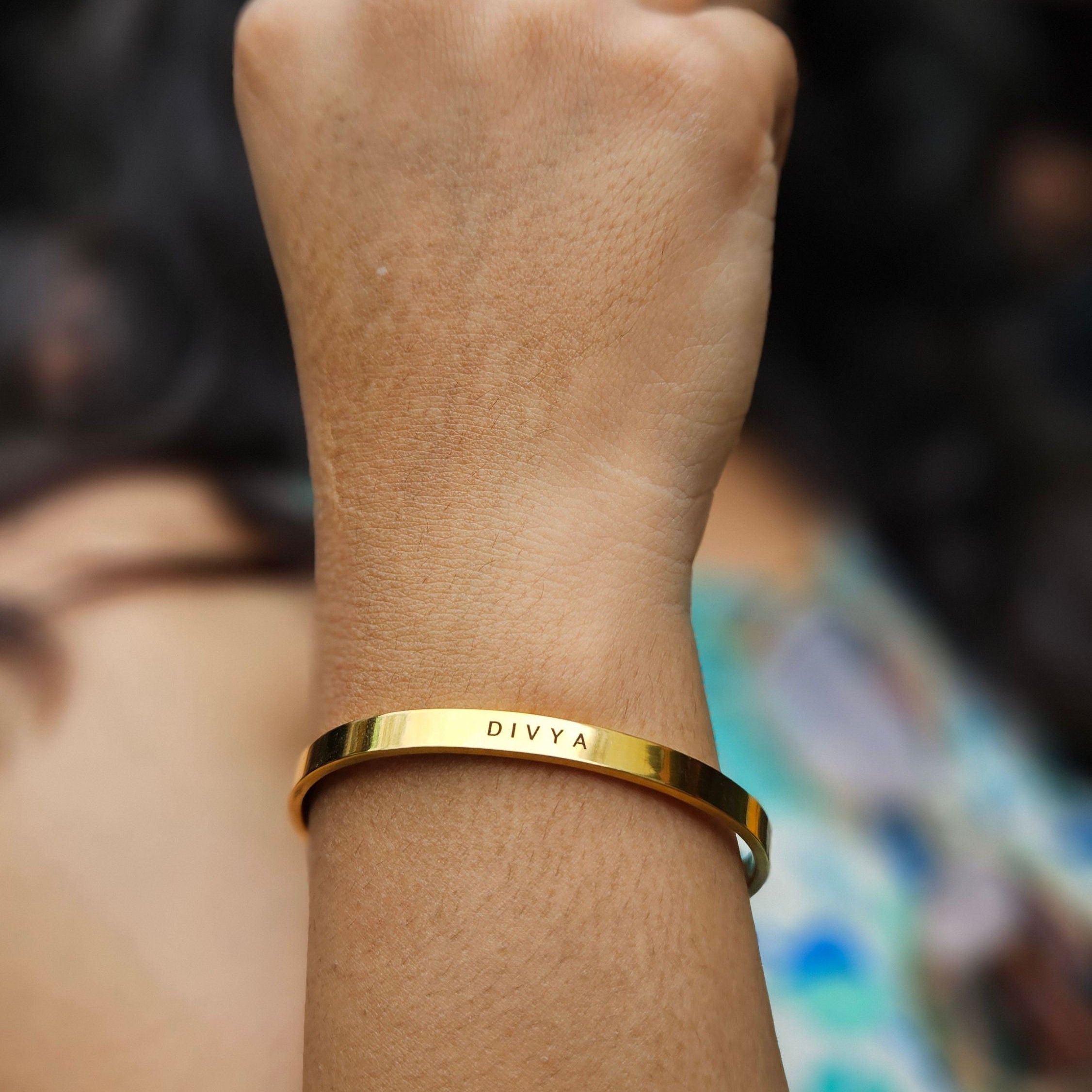 Personalised Matching Couple Bracelets Engraved Love