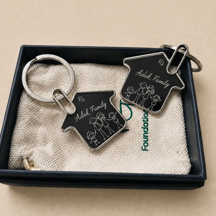Personalised Family House Keychain - Foundation Gift