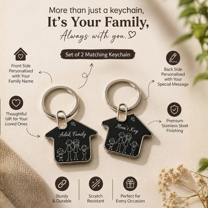 Personalised Family House Keychain - Foundation Gift