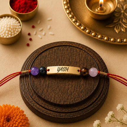 Personalised Spiritual Rakhi & Bracelet Gift Set - Foundation Gift