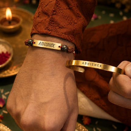 Personalised Spiritual Rakhi & Bracelet Gift Set - Foundation Gift