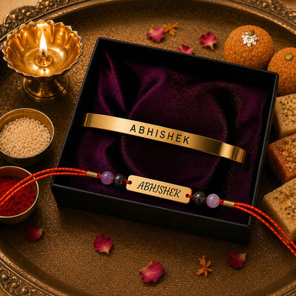 Personalised Spiritual Rakhi & Bracelet Gift Set - Foundation Gift