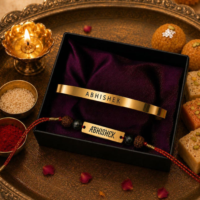 Personalised Spiritual Rakhi & Bracelet Gift Set - Foundation Gift