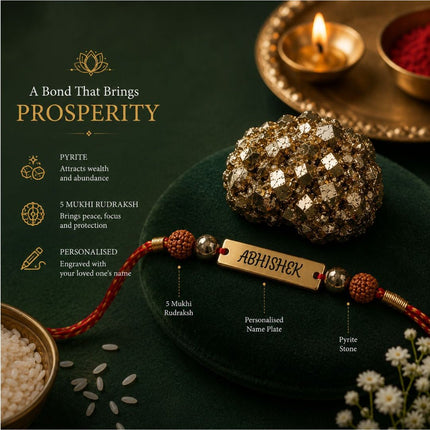 Personalised Spiritual Rakhi & Bracelet Gift Set - Foundation Gift