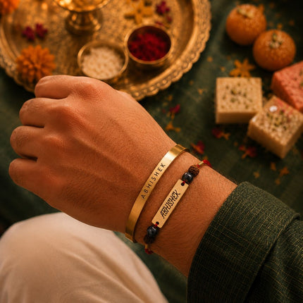 Personalised Spiritual Rakhi & Bracelet Gift Set - Foundation Gift