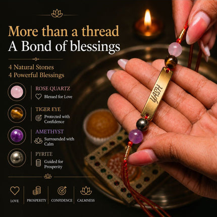 Personalised Spiritual Rakhi & Bracelet Gift Set - Foundation Gift