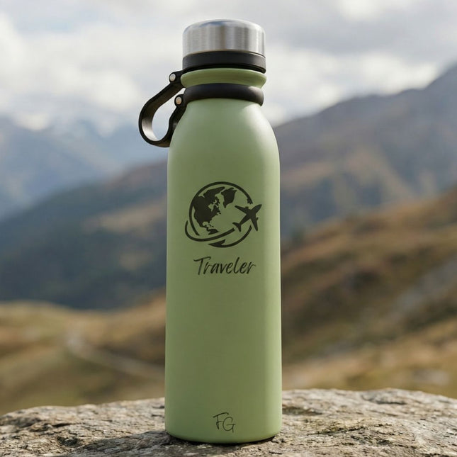 Personalised Traveler Water Bottle – For the Ones Who Love to Travel - Foundation Gift