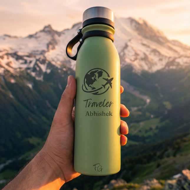 Personalised Traveler Water Bottle – For the Ones Who Love to Travel - Foundation Gift