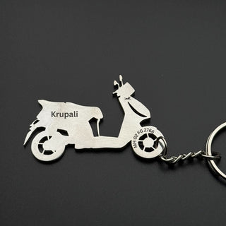 Personalised TVS Ntorq Bike Keychain - Engraved Gift Idea - Foundation Gift