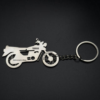 Personalised Yamaha RX100 Keychain - Vintage Bike Lover's Delight - Foundation Gift