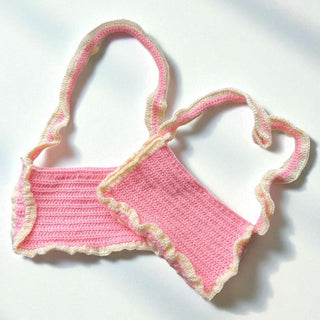 Pink Ruffle Crochet Bag: Handmade Feminine Gift - Foundation Gift