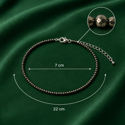 Raw Pyrite Adjustable Anklet – Prosperity & Money Magnet - Foundation Gift