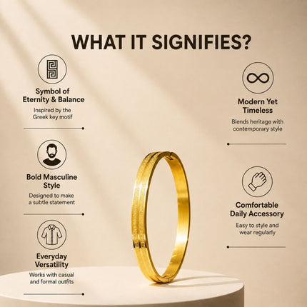Rhythm Kada - Best Gold Kada For Men - Foundation Gift