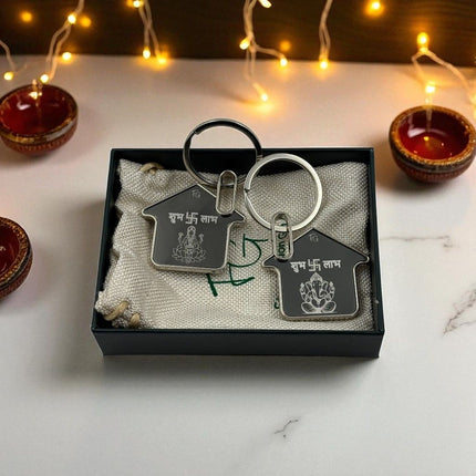 Shubh Labh House Keychain Set - Auspicious Gift - Foundation Gift