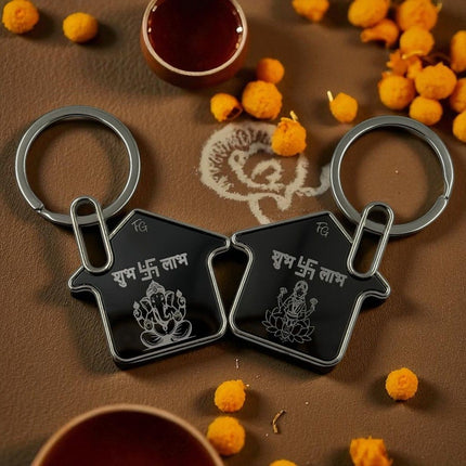 Shubh Labh House Keychain Set - Auspicious Gift - Foundation Gift