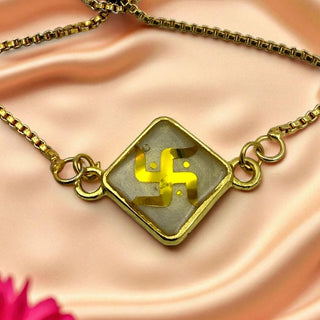 Swastik Rakhi – Handmade Resin Rakhi