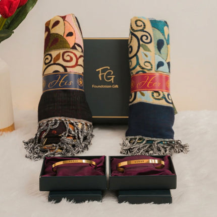 The Classic Couple Luxe Set – Stoles + Personalised Bracelets - Foundation Gift