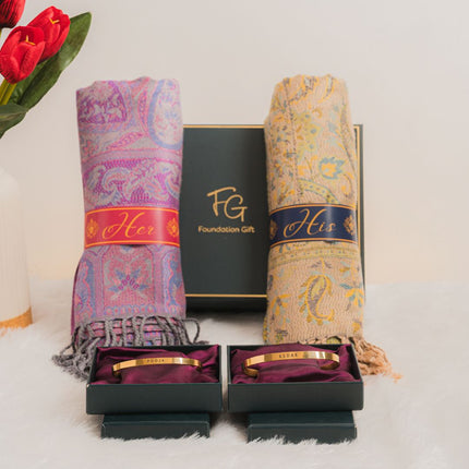 The Classic Couple Luxe Set – Stoles + Personalised Bracelets - Foundation Gift