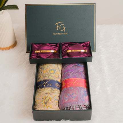 The Classic Couple Luxe Set – Stoles + Personalised Bracelets - Foundation Gift