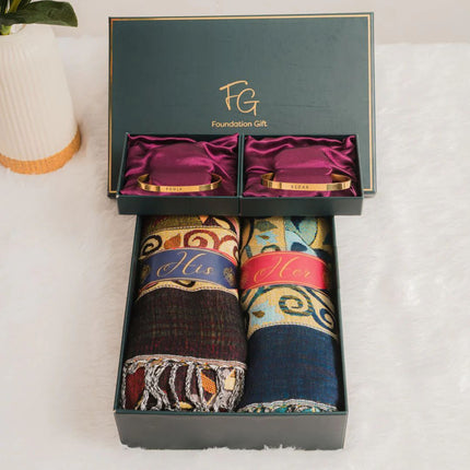 The Classic Couple Luxe Set – Stoles + Personalised Bracelets - Foundation Gift