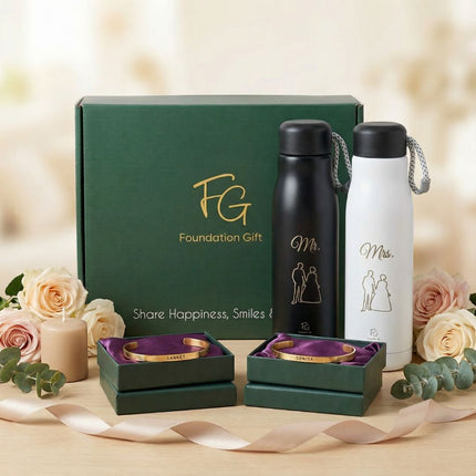The Ultimate Couple Essentials Combo – Bracelets + Bottles - Foundation Gift