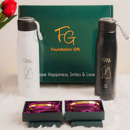 The Ultimate Couple Essentials Combo – Bracelets + Bottles - Foundation Gift
