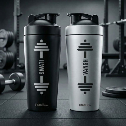 TitanFlow Personalised Protein Shaker Bottle | Stainless Steel - Foundation Gift