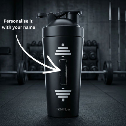 TitanFlow Personalised Protein Shaker Bottle | Stainless Steel - Foundation Gift