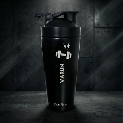 TitanFlow Personalised Protein Shaker Bottle | Stainless Steel - Foundation Gift