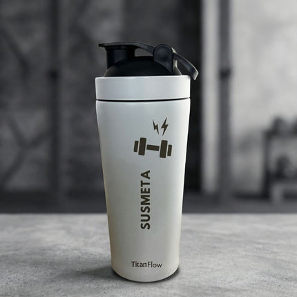 TitanFlow Personalised Protein Shaker Bottle | Stainless Steel - Foundation Gift