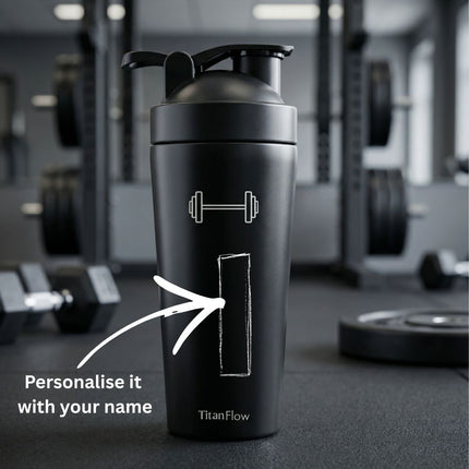 TitanFlow Personalised Protein Shaker Bottle | Stainless Steel - Foundation Gift