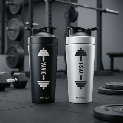 TitanFlow Personalised Protein Shaker Bottle | Stainless Steel - Foundation Gift
