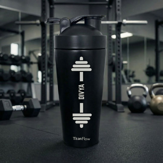 TitanFlow Personalised Protein Shaker Bottle | Stainless Steel - Foundation Gift