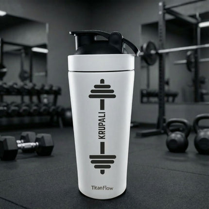 TitanFlow Personalised Protein Shaker Bottle | Stainless Steel - Foundation Gift