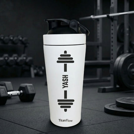 TitanFlow Personalised Protein Shaker Bottle | Stainless Steel - Foundation Gift
