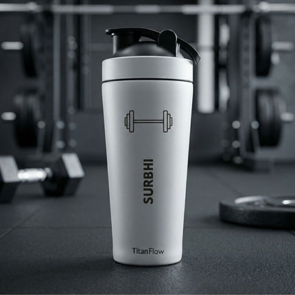 TitanFlow Personalised Protein Shaker Bottle | Stainless Steel - Foundation Gift