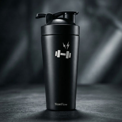 TitanFlow Protein Shaker Bottle | Stainless Steel - Foundation Gift