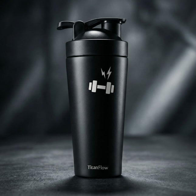 TitanFlow Protein Shaker Bottle | Stainless Steel - Foundation Gift
