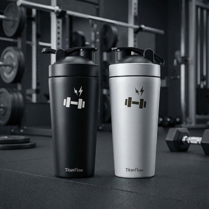 TitanFlow Protein Shaker Bottle | Stainless Steel - Foundation Gift