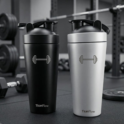 TitanFlow Protein Shaker Bottle | Stainless Steel - Foundation Gift