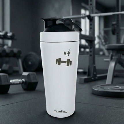 TitanFlow Protein Shaker Bottle | Stainless Steel - Foundation Gift