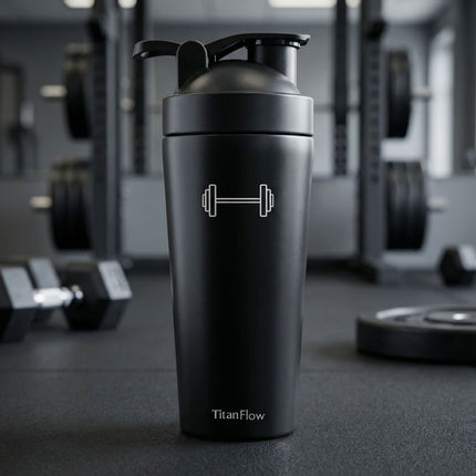 TitanFlow Protein Shaker Bottle | Stainless Steel - Foundation Gift