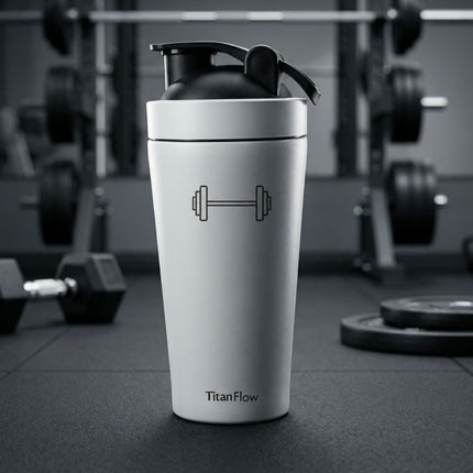 TitanFlow Protein Shaker Bottle | Stainless Steel - Foundation Gift