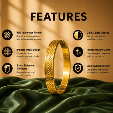 Weave Kada - Best Gold Kada For Men - Foundation Gift