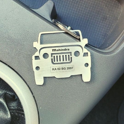 Custom Personalised Car Keychain with Name & Number